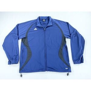 Adidas ClimaCool Track Jacket Full Zip Blue Black Athletic Training Men's Size L